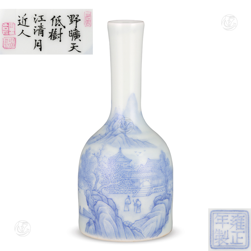 雍正年制款琺瑯彩山水紋搖鈴尊